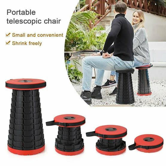 Outdoor Telescopic Stool Retractable Chair Seat Portable Fishing Stool Folding Adjustable Stool Camping Picnic Retractable Seat Folding Adjustable (Limited Stock)