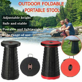 Outdoor Telescopic Stool Retractable Chair Seat Portable Fishing Stool Folding Adjustable Stool Camping Picnic Retractable Seat Folding Adjustable (Limited Stock)