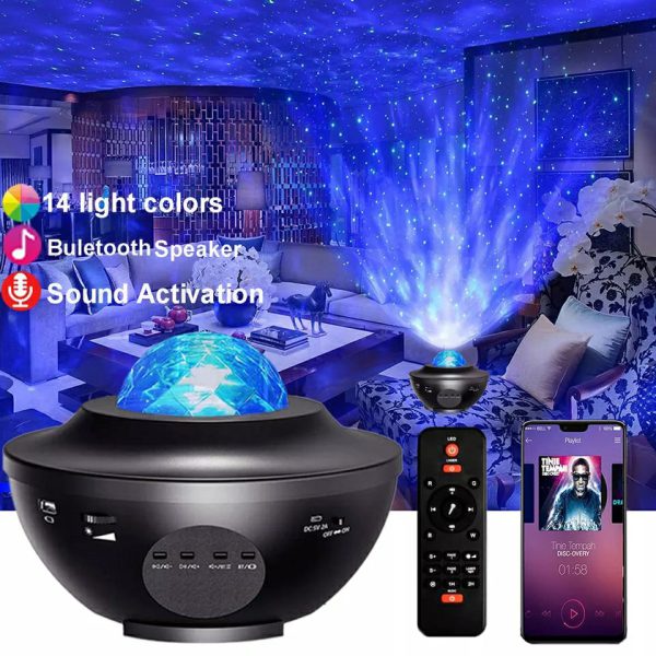 Colorful Starry Sky Galaxy Projector Nightlight Child Bluetooth USB Music Player Star Night Light Romantic Projection Lamp Gifts(with Remote)