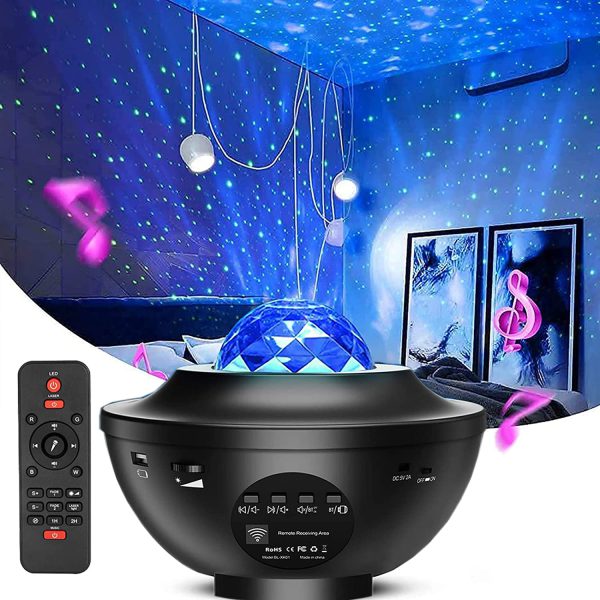 Colorful Starry Sky Galaxy Projector Nightlight Child Bluetooth USB Music Player Star Night Light Romantic Projection Lamp Gifts(with Remote)