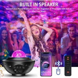 Colorful Starry Sky Galaxy Projector Nightlight Child Bluetooth USB Music Player Star Night Light Romantic Projection Lamp Gifts(with Remote)