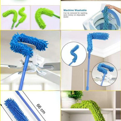 Flexible Micro Fiber Duster With Telescopic Stainless Steel Handle For Fan Cleaning Specially(with Metal Rod).