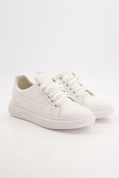 Men Casual White Sneakers With Lines Designs | Walking Shoes | Lightweight Comfortable